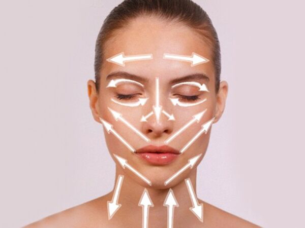 Linii de masaj facial pentru întinerirea pielii